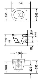 Чаша подвесного унитаза Duravit Darling new 2545090000