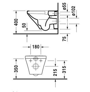Чаша подвесного унитаза Duravit DuraStyle 2536090000