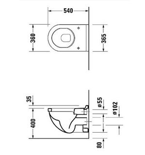 Чаша подвесного унитаза Duravit Starck 3 2200090000