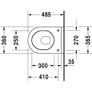 Чаша подвесного унитаза Duravit Starck 3 2202090000