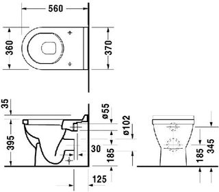 Чаша подвесного унитаза Duravit Starck 3 012409 0000