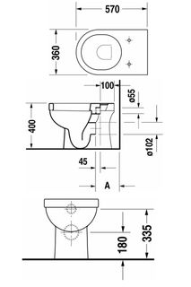 Чаша подвесного унитаза Duravit Happy D 21590900001