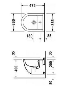 Биде подвесное Duravit Starck 3 2231150000