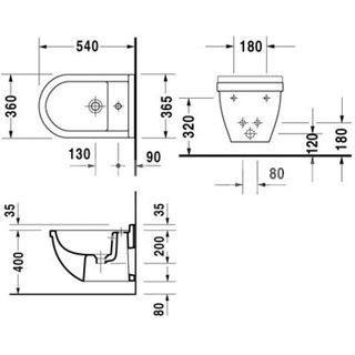 Биде подвесное Duravit Starck 3 2230150000