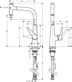 Смеситель для кухни Hansgrohe Talis Select S 72821800 сталь