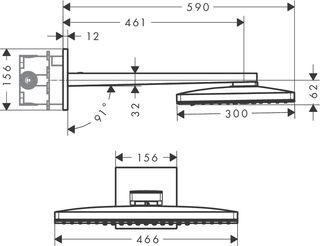 Верхний душ Hansgrohe Rainmaker Select 460 2jet 24005400
