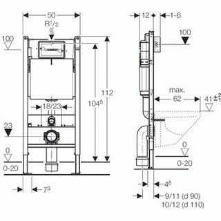 Инсталляция для подвесного унитаза Geberit Duofix 111.153.00.1 UP100