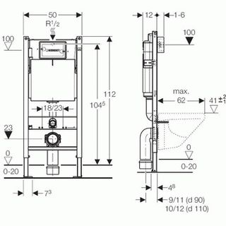 Инсталляция для подвесного унитаза Geberit Duofix 458.124.21.1
