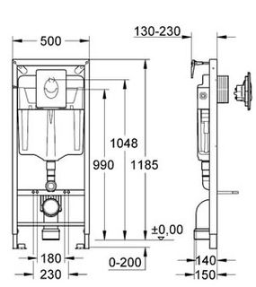 Инсталляция для подвесного унитаза Grohe Rapid SL 38721001