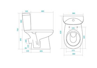 Унитаз напольный Santek Анимо 1WH110032 (косой выпуск) эконом