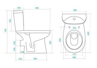 Унитаз напольный Santek Анимо 1WH110035 (прямой выпуск) эконом