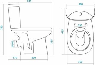 Унитаз напольный Santek Анимо 1WH302134 (косой выпуск) (двойной смыв) с сиденьем