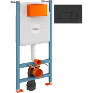 Инсталляция для подвесного унитаза Vitra 732-5800-01 и панель смыва Root R 740-2211 цвет черн мат