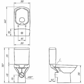 Унитаз напольный Cersanit Carina Clean On Slim (KO-CAR011-3/5-COn-S-DL) микролифт
