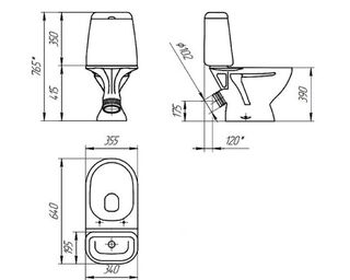 Унитаз напольный Cersanit Star 031 3/6 DPL EO (63423) микролифт