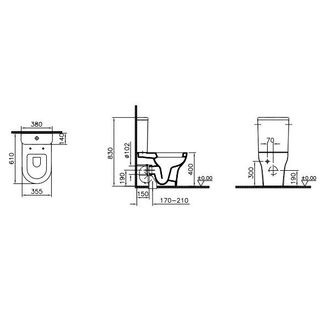 Унитаз напольный Vitra (Geberit) Zentrum 9012B003-7202 с крышкой-сиденьем микролифт