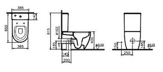 Унитаз напольный Vitra Sento Rim-Ex 9830B003-7203 (безободковый) с микролифтом