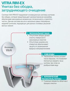Унитаз напольный Vitra Zentrum Rim-Ex 9824B003-7207 (безободковый) с микролифтом