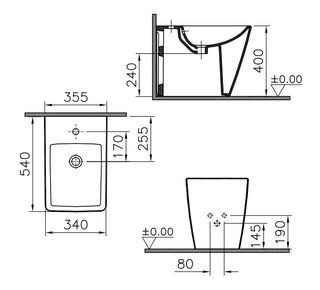 Биде напольное Vitra T4 (4467B003-0288)