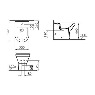 Биде напольное Vitra S50 (5325B003-0288)