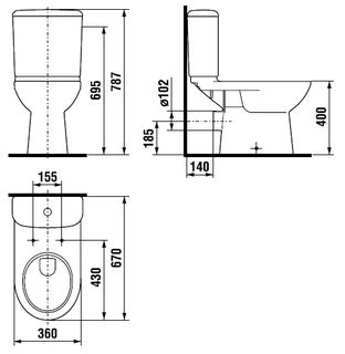 Унитаз напольный Jika Olymp 2261.6 горизонтальный выпуск