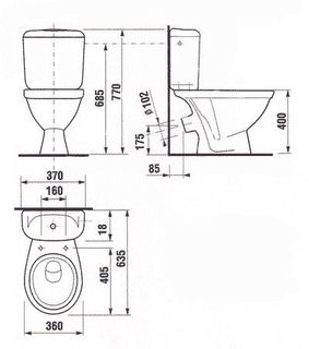 Унитаз напольный Jika Lyra 2423.4 косой выпуск
