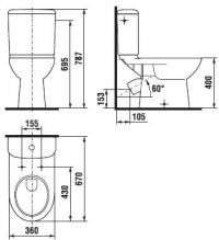 Унитаз напольный Jika Olymp 2261.4 косой выпуск