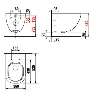 Чаша подвесного унитаза Jika Mio Rimless 2071.4 безободковый