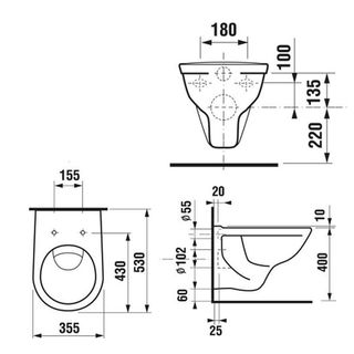 Чаша подвесного унитаза Jika Dino Rimless 2137.7.000.000.1 безободковый