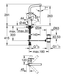 Смеситель для раковины Grohe Eurosmart Cosmopolitan 36327001 электронный