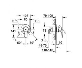 Гигиенический набор Grohe BauEdge 124898