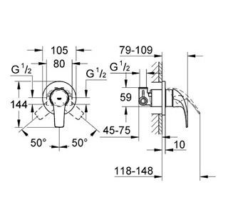 Гигиенический набор Grohe BauCurve 124899
