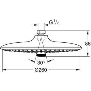 Верхний душ Grohe Euphoria 260 SmartControl 26455000 (260 мм)