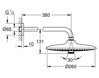 Верхний душ Grohe Euphoria 260 (26459000)