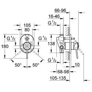 Смеситель для ванны Grohe BauClassic 29047000 скрытого монтажа