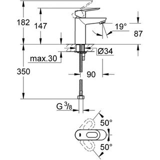 Смеситель для раковины Grohe BauLoop 23336000