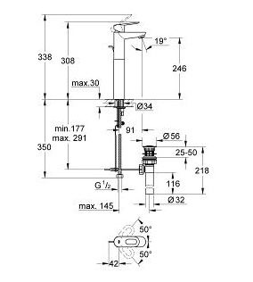 Смеситель для раковины Grohe BauLoop 32856000 высокий