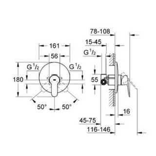 Смеситель для душа Grohe BauEdge 29078000 скрытого монтажа