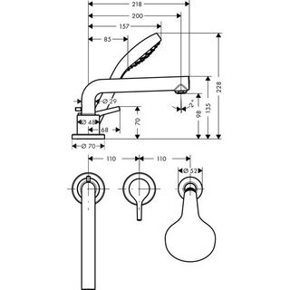 Смеситель для ванны Hansgrohe Talis S New 72417000 на борт