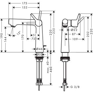 Смеситель для раковины Hansgrohe Talis S New 140 72113000