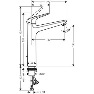 Смеситель для раковины Hansgrohe Novus 230 71123000 высокий