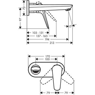 Смеситель для раковины Hansgrohe Novus 71127000S со скрытой частью (71127000+13622180)