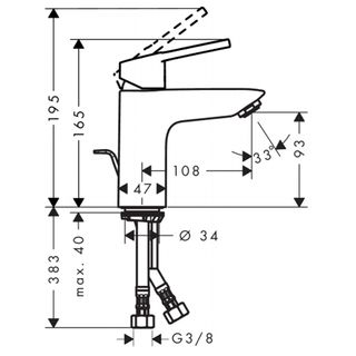 Смеситель для раковины Hansgrohe Novus Loop 100 71081000