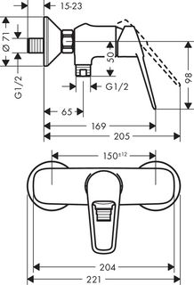 Смеситель для душа Hansgrohe Novus Loop 71360000