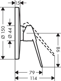 Смеситель для душа Hansgrohe Novus Loop 71365000S со скрытой частью (71365000+01800180)