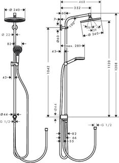 Душевая система Hansgrohe Crometta S 240 1jet Showerpipe Reno 27270000 (240 мм)