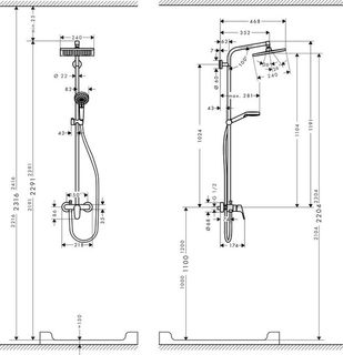 Душевая система Hansgrohe Crometta E 240 1jet Showerpipe 27284000 (240 мм)