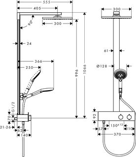 Душевая система Hansgrohe Raindance E Showerpipe 300 27361000 with ShowerTablet 350
