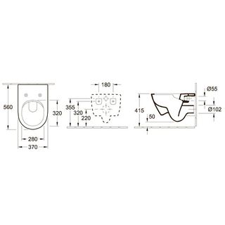 Унитаз подвесной Villeroy & Boch Subway 2.0 DirectFlush (5614R201) (безободковый) с микролифтом