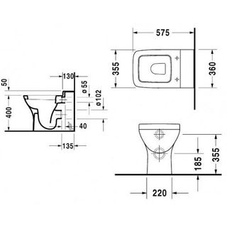 Чаша подвесного унитаза Duravit PuraVida 21320900001 с покрытием WonderGliss